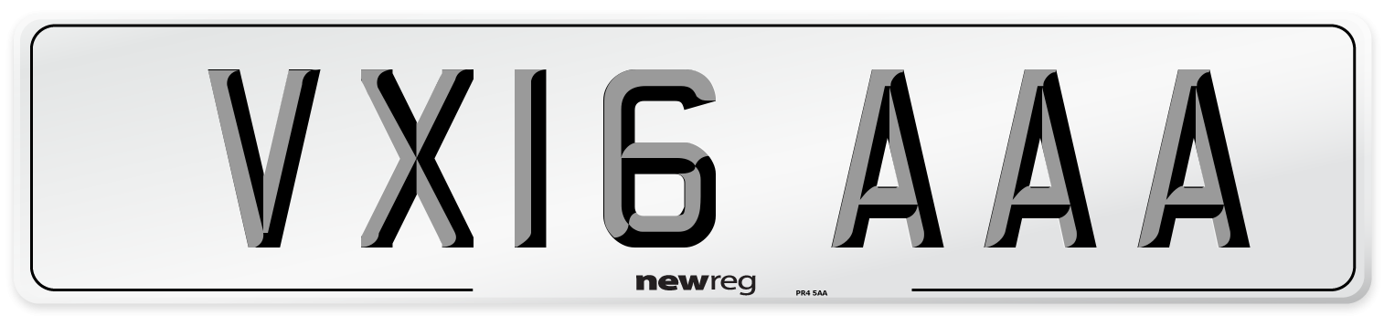 VX16 AAA Number Plate from New Reg